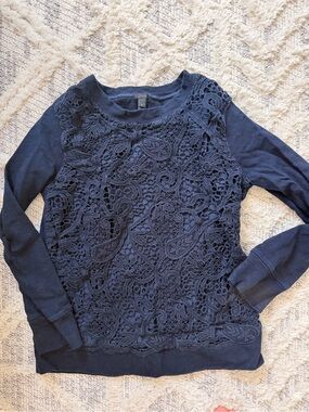 J.Crew lace front sweatshirt